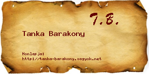 Tanka Barakony névjegykártya